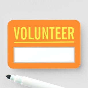 Nome de etiqueta "VOLUNTÁRIO" da planície