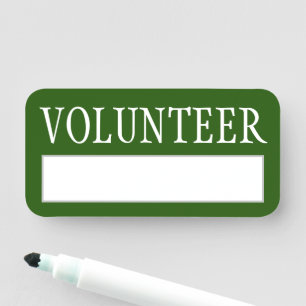 Nome de etiqueta "VOLUNTÁRIO" do verde
