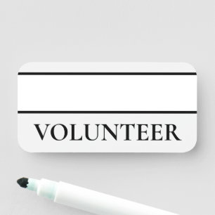 Nome de etiqueta "VOLUNTÁRIO" elegante, limpo