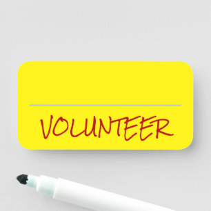 Nome de etiqueta "VOLUNTÁRIO" moderno
