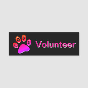 Nome de etiqueta Voluntário para Proteção Animal