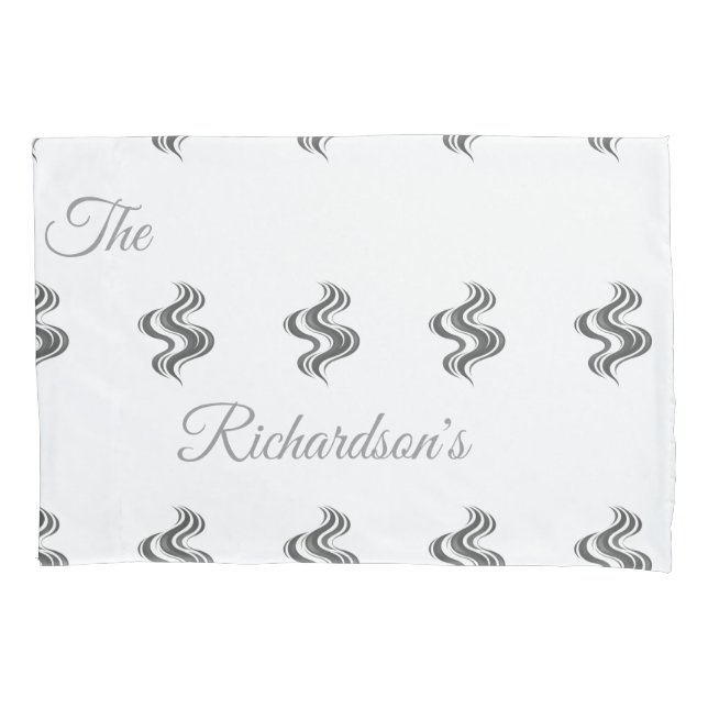 Nome de Família Personalizado Simples Preto e Bran (Frente)