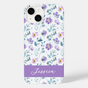 Nome de Flor Silvestre Aguarela Roxo Verde