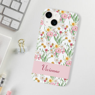 Nome de Flor Silvestre Aquarela Rosa Verde