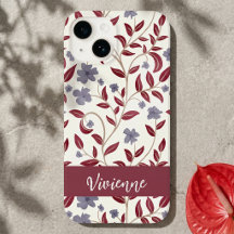 Nome de Flor Silvestre Aquarela Roxo Vermelho