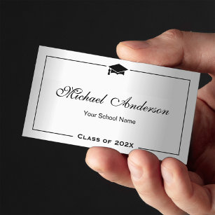 Nome de Graduação Cartão Namecard Silver Aspecto M