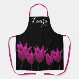 Nome de Laura personalizável tulipa púrpura floral