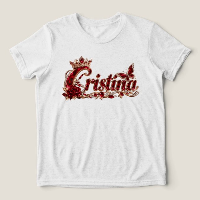 Nome de Luxo Christina Ruby Crystal (Design frontal)