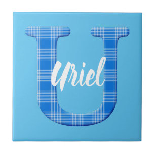 Nome de menino personalizado xadrez letra U