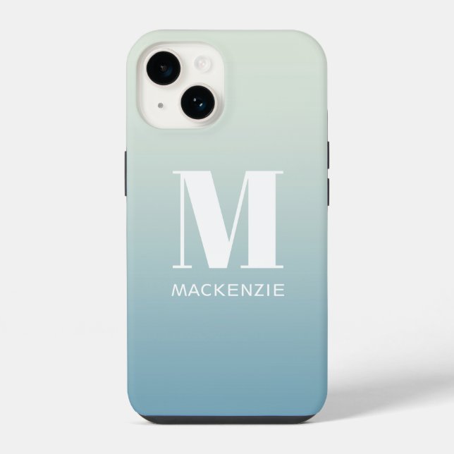 Nome de Monograma Gradiente Simples Personalizado (Verso)
