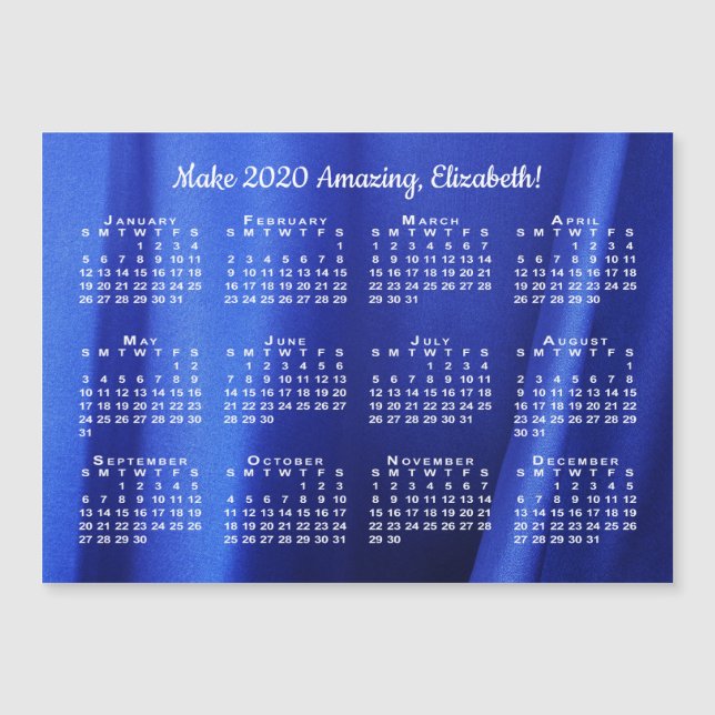 Nome de Motivação do Calendário 2020 Foto Azul Abs (Frente)