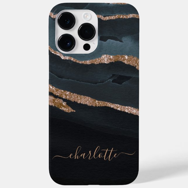 Nome de Na moda Glitter Dourado Girly Personalizad (Verso)