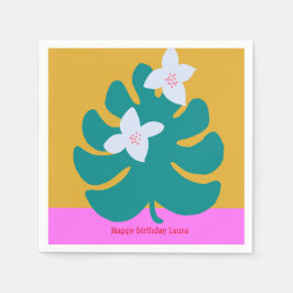 Nome de palma fofo personalizado guardanapo modern