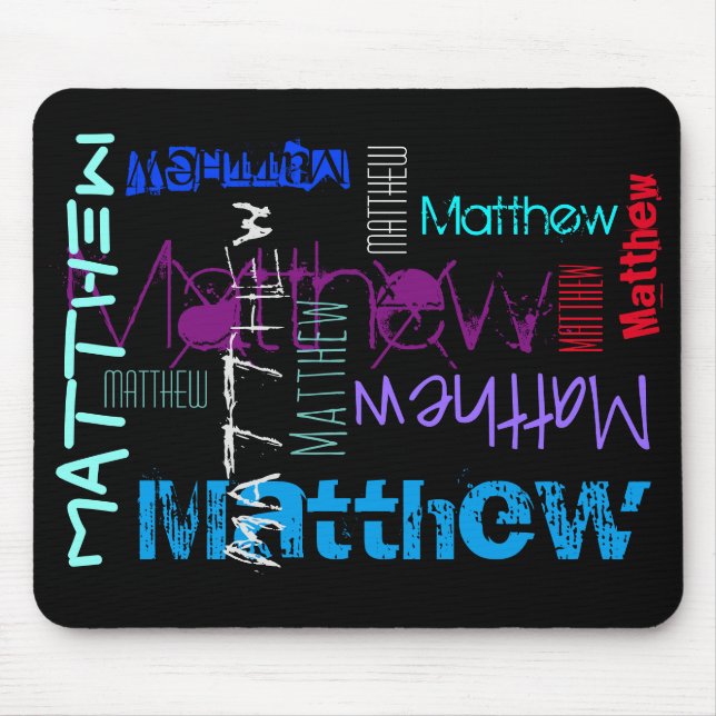 Nome de repetição personalizado 7 letras Mousepad (Frente)