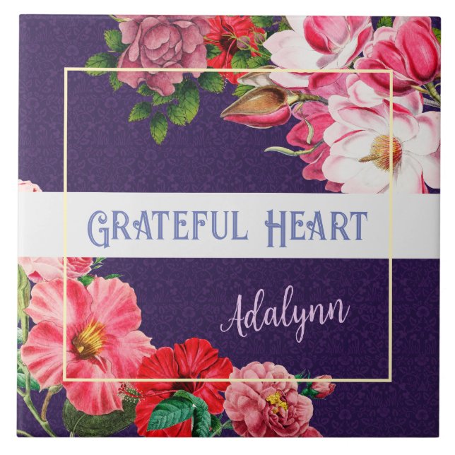 Nome de saudação personalizada de jardim retrô vio (Frente)