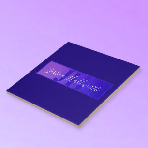 Nome de Script Elegante Moderno e Monograma Roxo