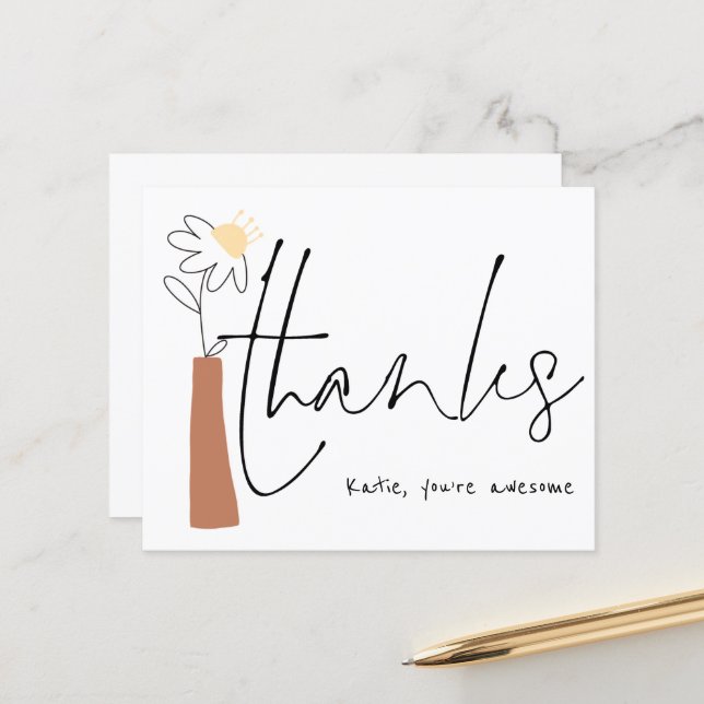 Nome de Script Informal de Vase do Flor de Orçamen (Frente/Verso In Situ)