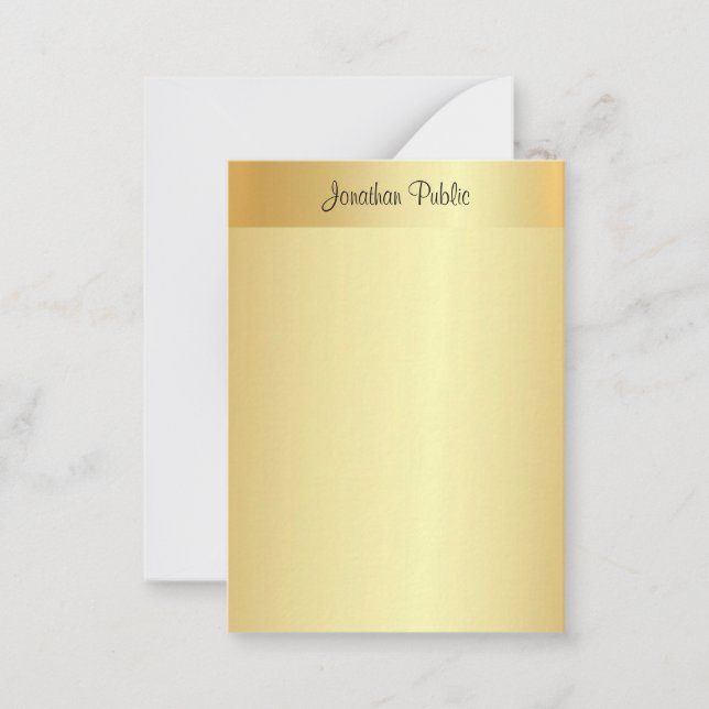 Nome de Script Manuscrito Elegante Dourada Modelo (Frente)