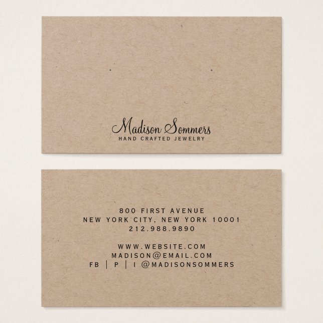 Nome de Script Simples Kraft Ouvindo Placas de Exi (Frente & Verso)