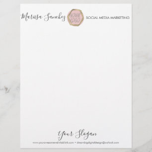 Nome de Script Simples Logotipo Papel Timbrado
