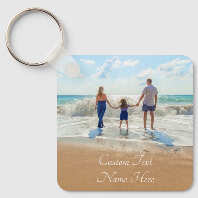 Nome de Texto de Foto Personalizado Chaveiro Fotog (Frente)