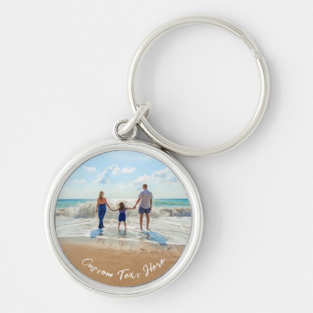 Nome de Texto de Foto Personalizado Chaveiro Fotog (Frente)