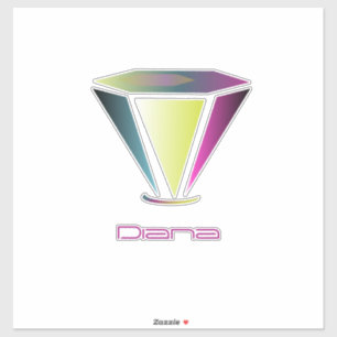Nome de texto do logotipo de diamante adesivo para