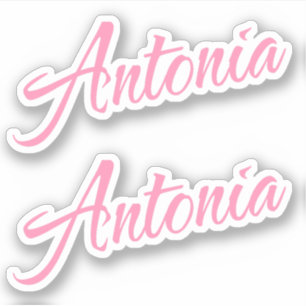 Nome decorativo Antonia no adesivo x2 rosa