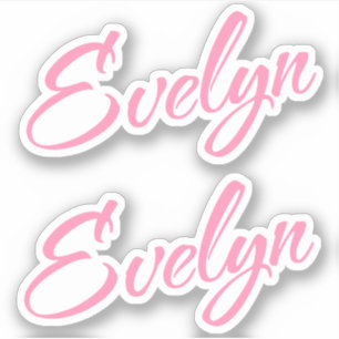 Nome decorativo Evelyn no adesivo x2 rosa
