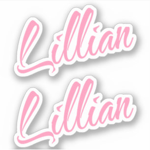 Nome decorativo Lillian no adesivo x2 rosa