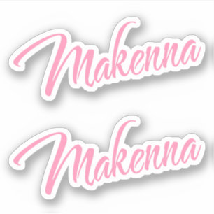 Nome decorativo Makenna no adesivo x2 rosa