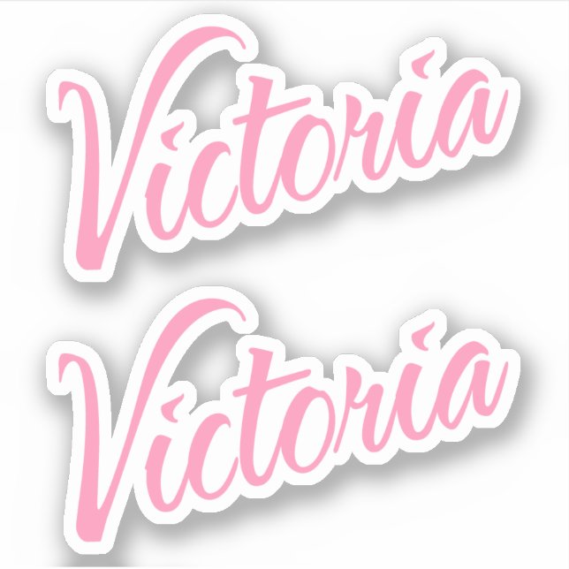 Nome Decorativo Victoria no Adesivo rosa x2 (Frente)