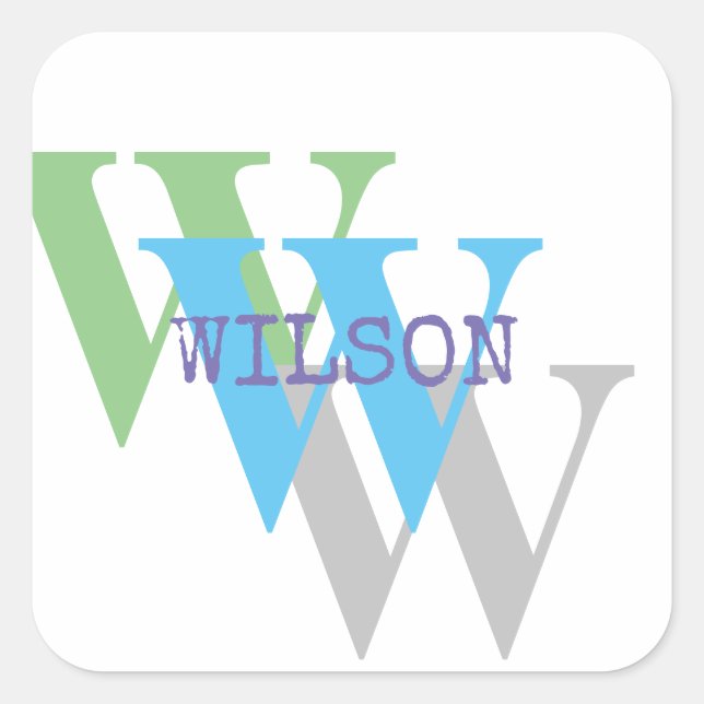 Nome do adesivo monograma branco (Frente)