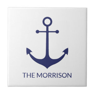 Nome do barco personalizado marinho da âncora ná