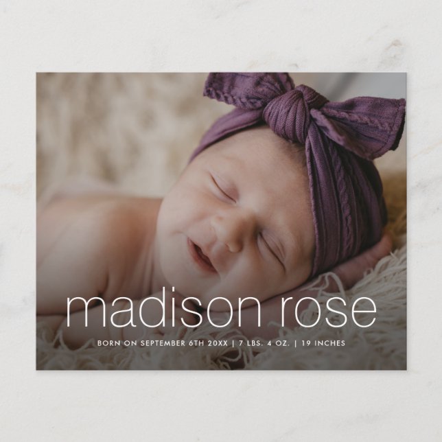 Nome do bebê 3 foto-nascimento anúncio (Frente)