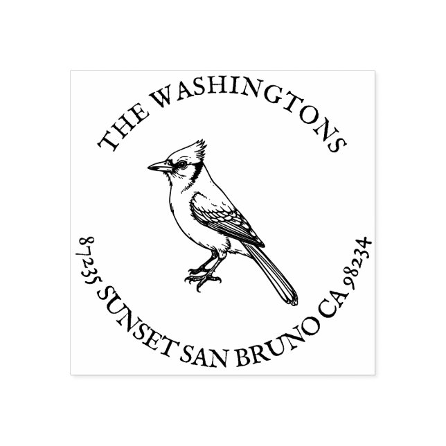 Nome do Carimbo do Endereço de Devolução Azul Pers (Impressão)