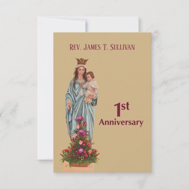 Nome do Cartão de Oração 1Aniversário da Ordenação (Frente)