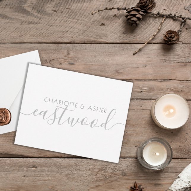 Nome do casal Cartão de Nota Monograma de Casament (Criador carregado)