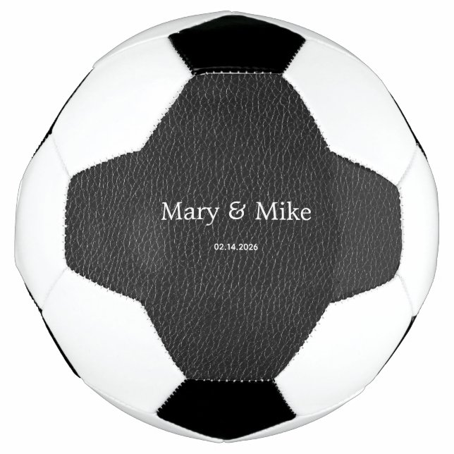 Nome do Casal Data Bola de Futebol de Casamento Ro (Frente)