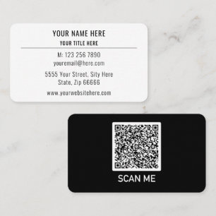 Nome do código QR Informações de texto Cartão de v