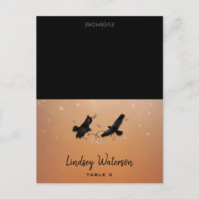 Nome do Convidado Cartão de Mesa Impresso Ravens H (Frente)