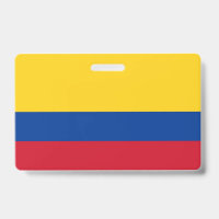 Nome do Crachá com bandeira da Colômbia