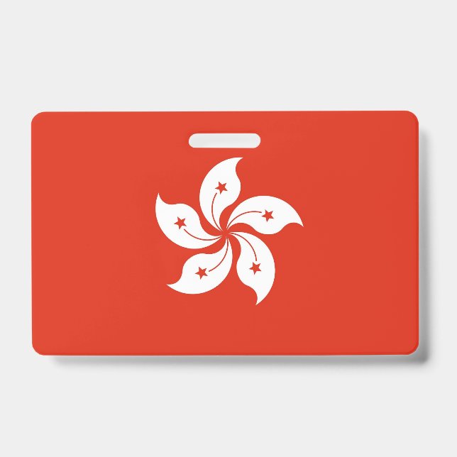 Nome do Crachá com bandeira de Hong Kong (Frente)
