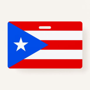 Nome do Crachá com bandeira de Porto Rico, EUA