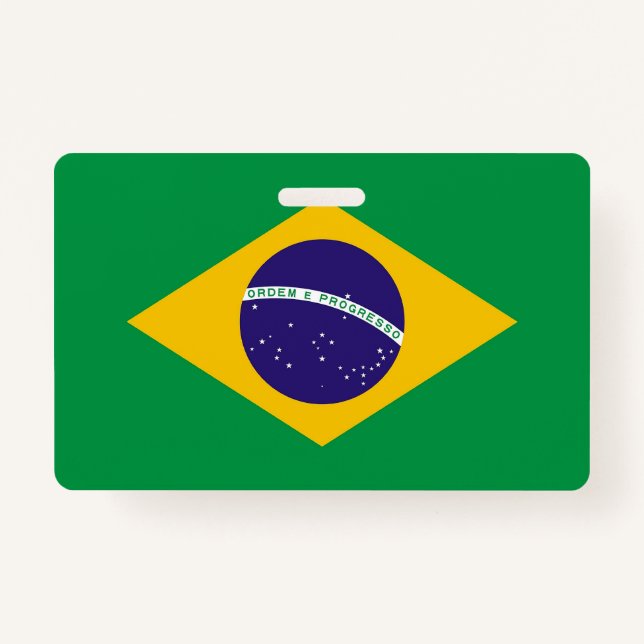 Nome do Crachá com bandeira do Brasil (Frente)