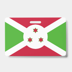 Nome do Crachá com bandeira do Burundi