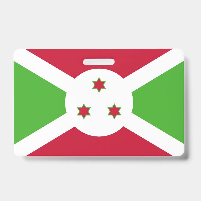 Nome do Crachá com bandeira do Burundi (Frente)