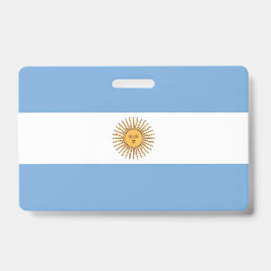 Nome do Crachá com pavilhão da Argentina