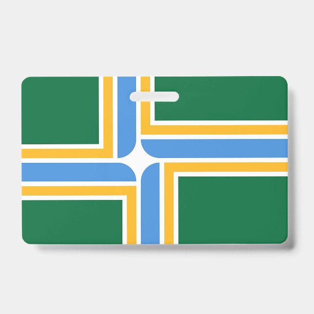 Nome do Crachá com pavilhão da cidade de Portland (Frente)