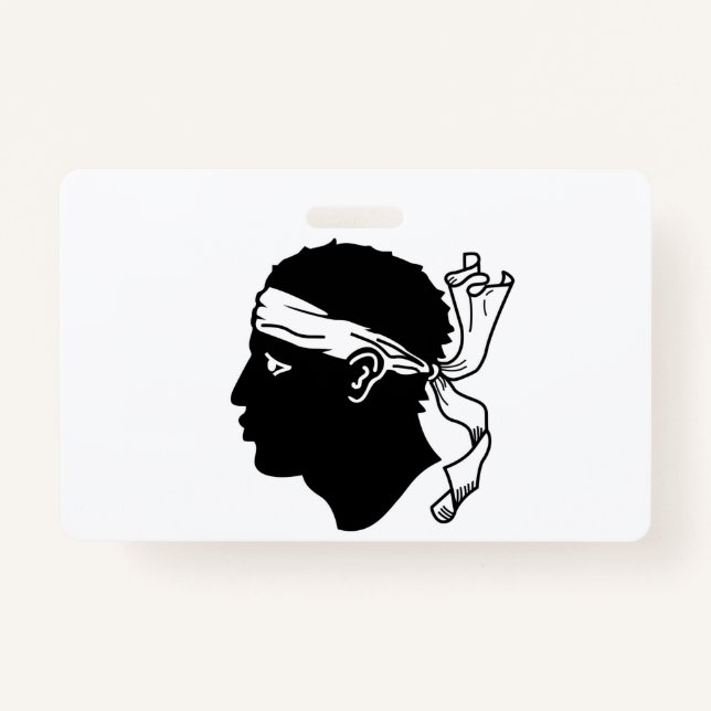 Nome do Crachá com pavilhão da Córsega, França (Frente)